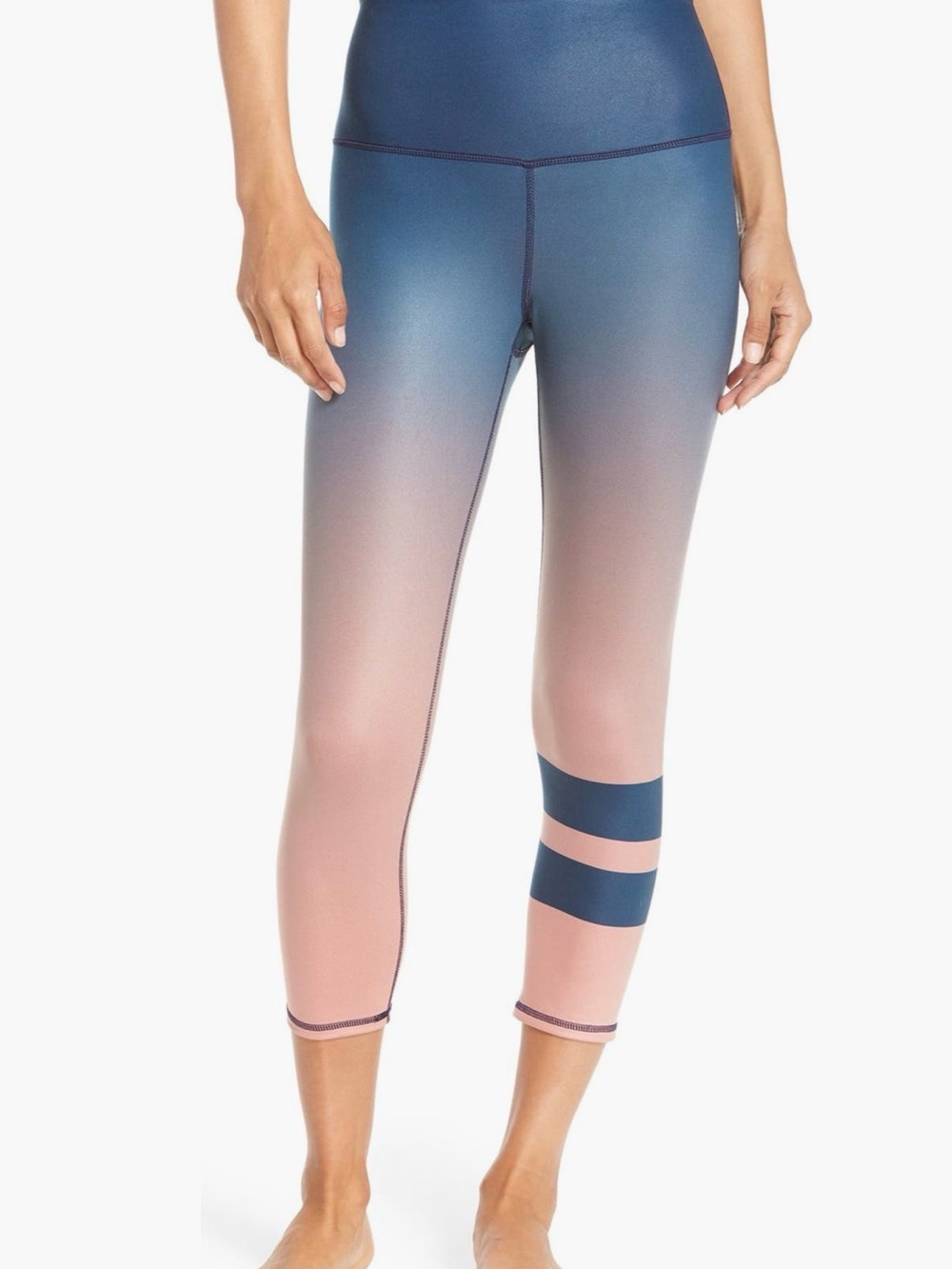 Alo High Waist Airbrush Capris in Starflower / Paris Pink